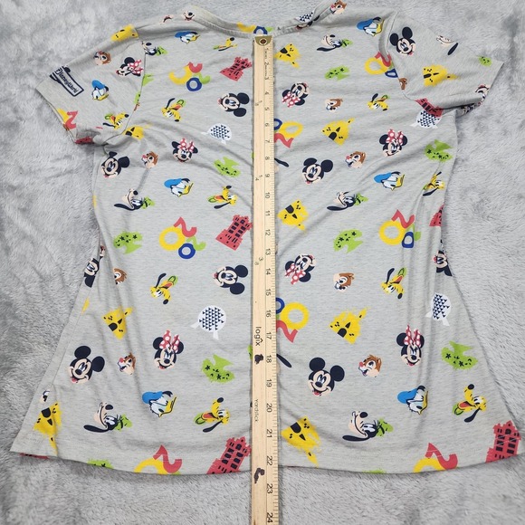 Disney Parks Shirt Womens XL Gray Mickey Minnie Donald Goofy Pluto 2020 Tee Top - Picture 12 of 14
